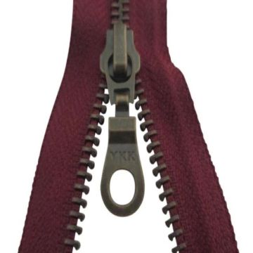 Kupfer YKK-Reißverschlüsse Teilbar - Bordeaux-021- 70 cm