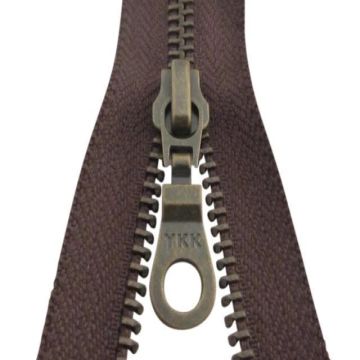Kupfer YKK-Reißverschlüsse Teilbar - Braun-570- 40 cm