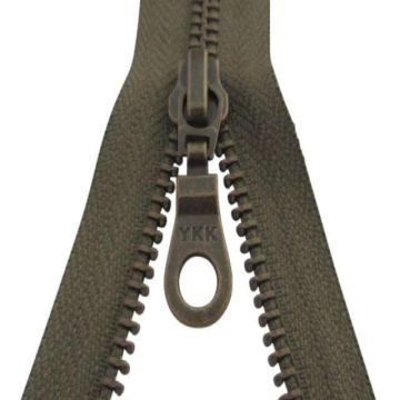 Kupfer YKK-Reißverschlüsse Teilbar - Dunkel Kaki-565- 80 cm