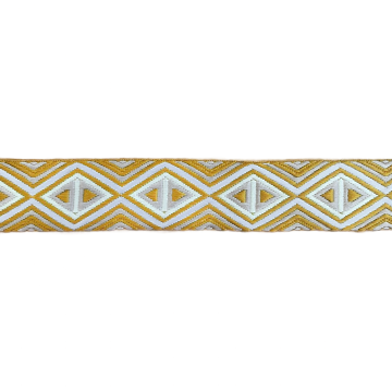 Luxus Taschenband - Triangles - Ocher/Taupe/White