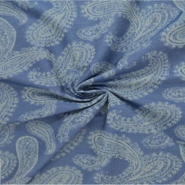 Chambray - Fine White Lines on Dark Blue