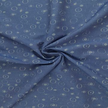 Chambray - Fine White Lines on Dark Blue