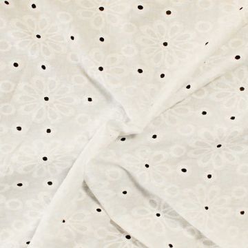 Lochstickerei Baumwolle - Flowers of Summer - Off White
