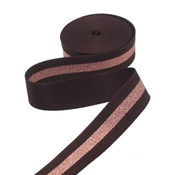Luxus Taschenband - Shiny Bronze stripe on Brown